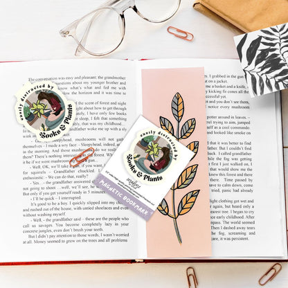 Easily Distracted By Books & Plants Magnetic Bookmark