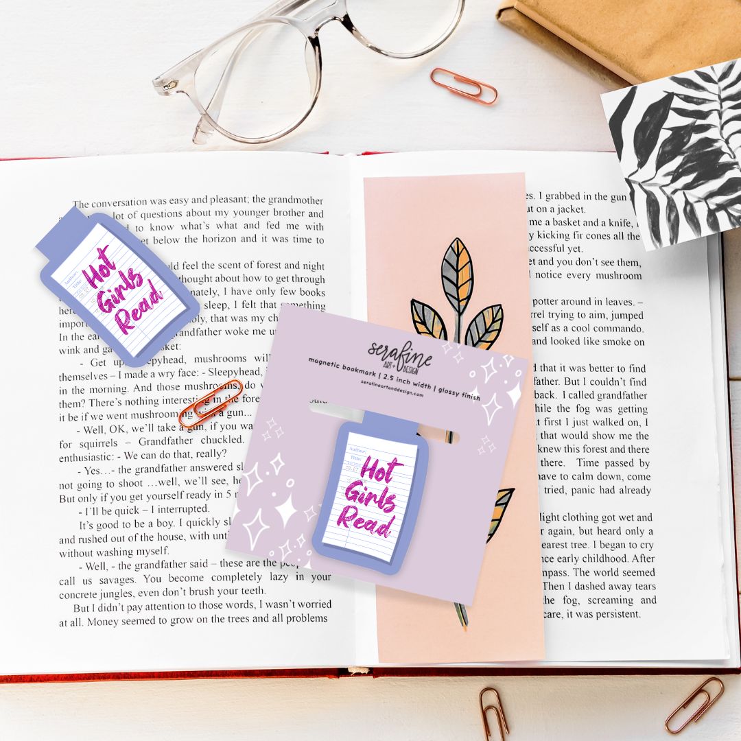 Hot Girls Read Library Card Magnetic Bookmark