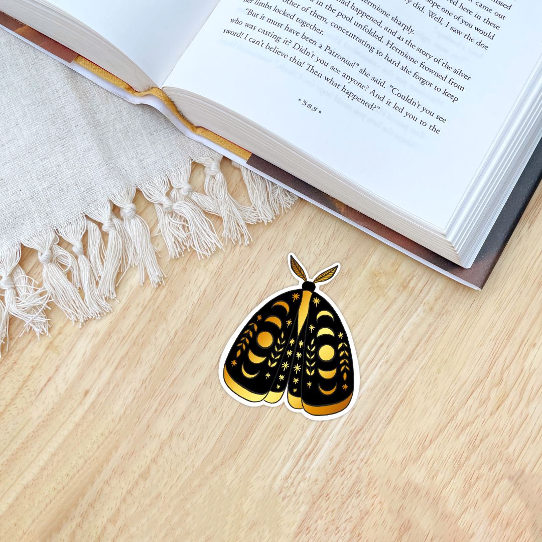 Moth Celestial Sticker | Moon Phase Art | 90s Celestial