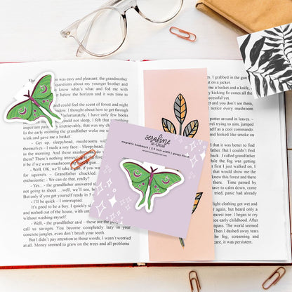 Celestial Luna Moth Magnetic Bookmark