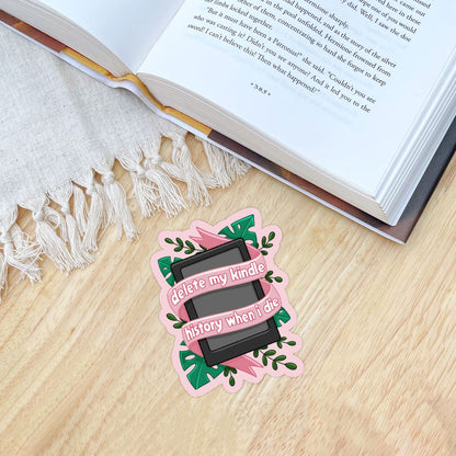 Delete My Kindle History Sticker | Book Lover Kindle Stickers