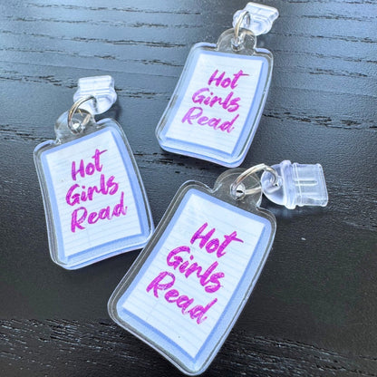 Hot Girls Read Library Card Kindle Charm | Bookish USB-C Dust Plug
