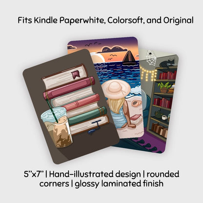 Bookish Illustration Kindle Inserts | Adorable Kindle Accessories for Book Lovers