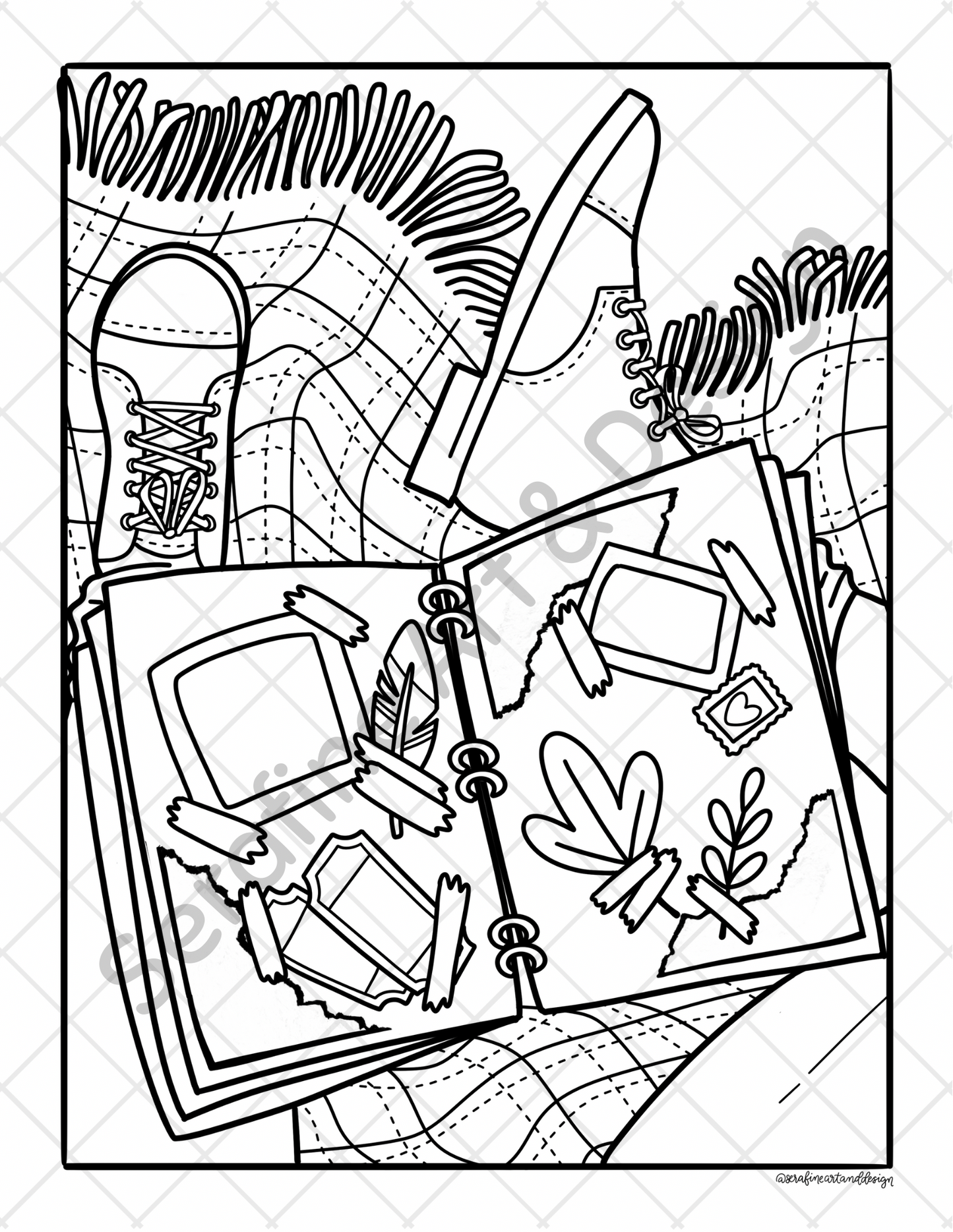 Ivy and Inkwells Dark Academia Coloring Book by Serafine Art and Design