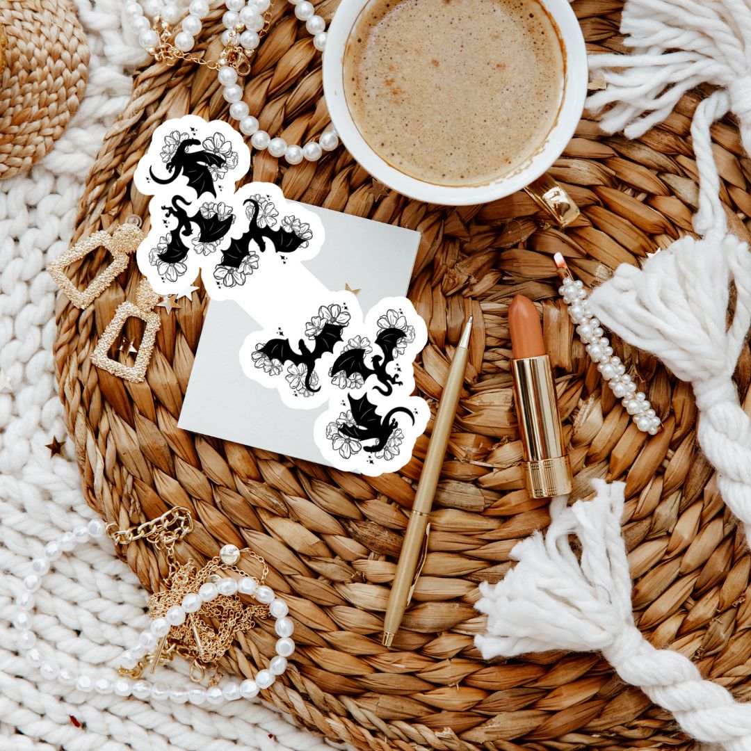 Floral Dragons Romantasy Magnetic Bookmark