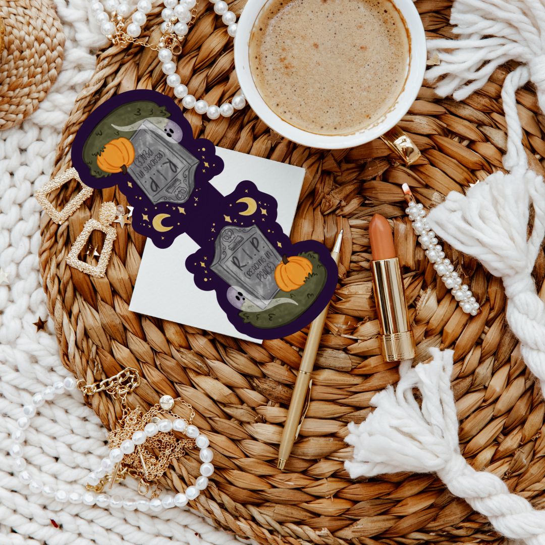 RIP (Reading In Peace) Tombstone Dark Academia Spooky Magnetic Bookmark