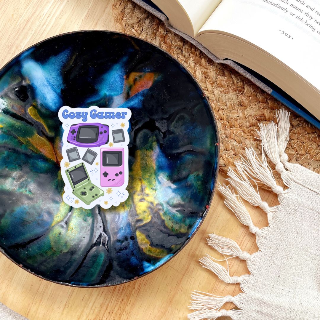 Cozy Gamer Handheld Gaming 90s Nostalgia Sticker