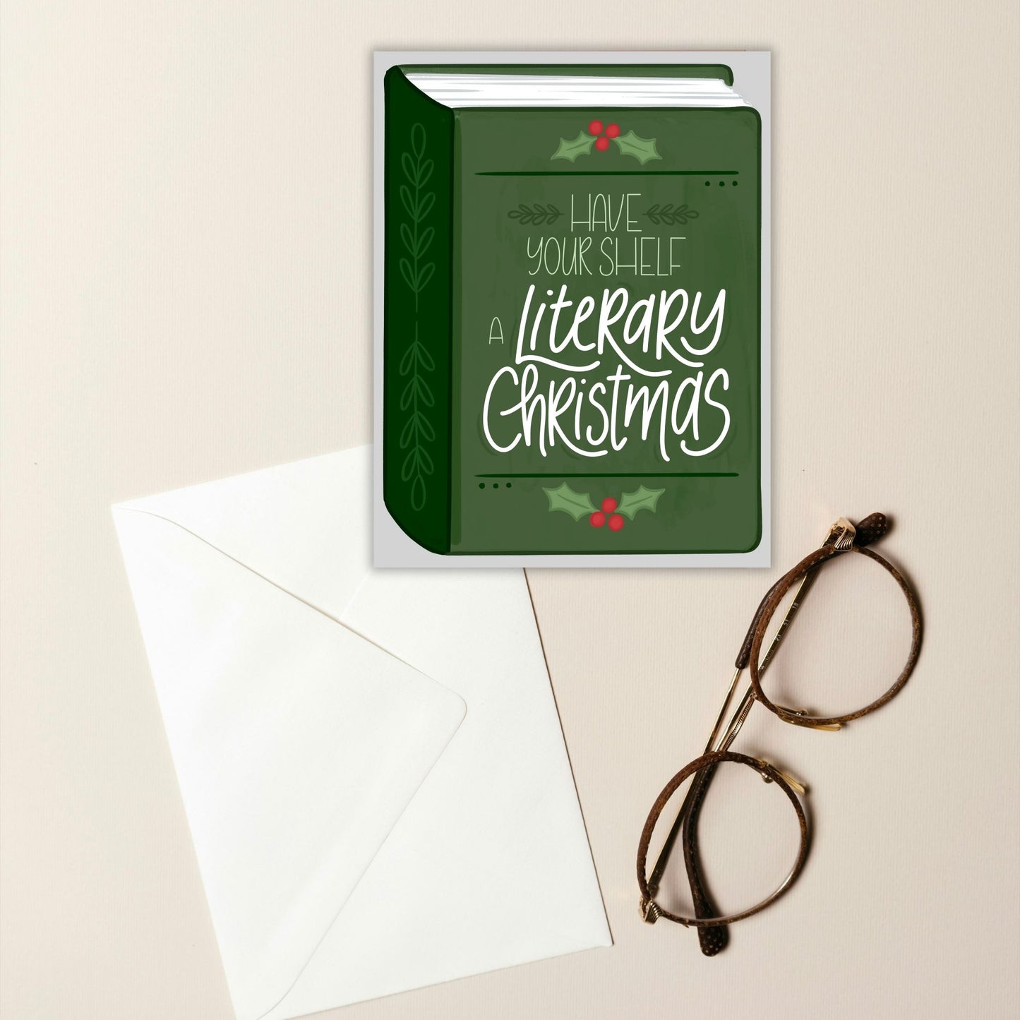 Have Your Shelf A Literary Christmas Card | Bookish Greeting Cards