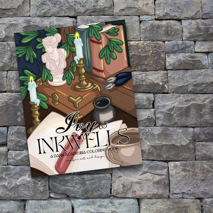 Ivy and Inkwells Dark Academia Coloring Book by Serafine Art and Design