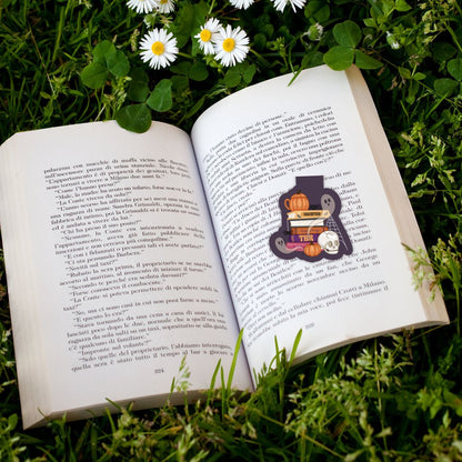 Haunted By My TBR Spooky Skull & Ghost Magnetic Bookmark