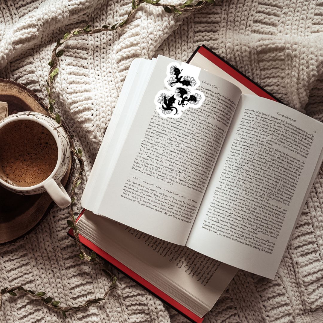 Floral Dragons Romantasy Magnetic Bookmark