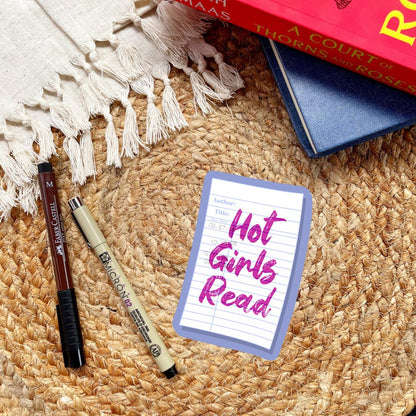 Hot Girls Read Library Card 90s Nostalgia Sticker