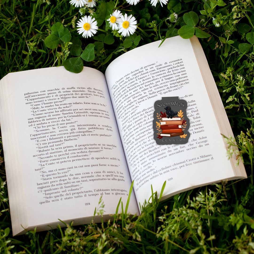 Salem Witch Book Club Dark Academia Spooky Magnetic Bookmark