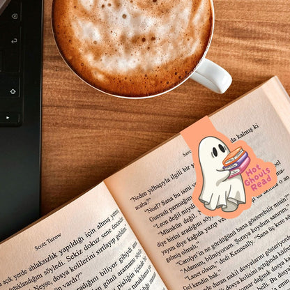 Hot Ghouls Read Cute Ghost Spooky Magnetic Bookmark