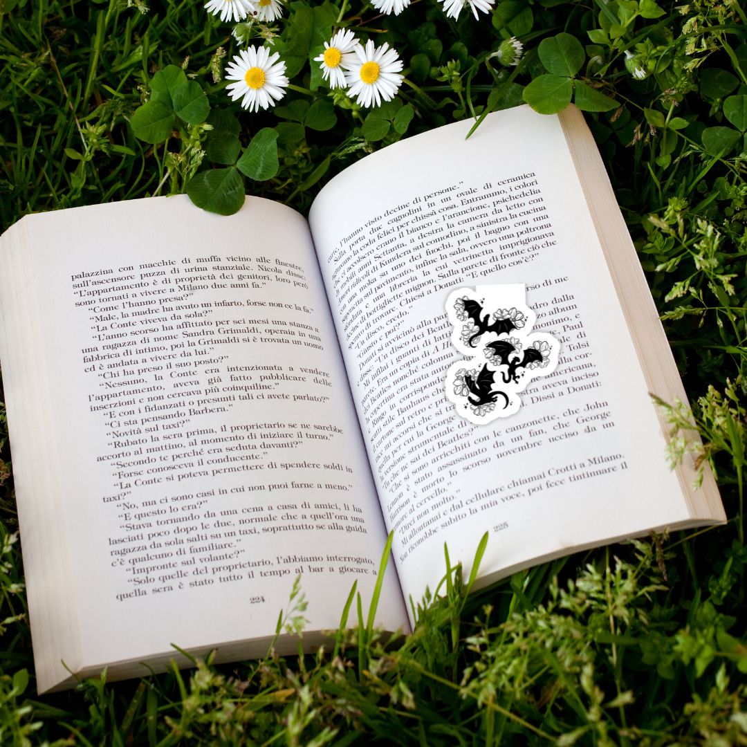 Floral Dragons Romantasy Magnetic Bookmark
