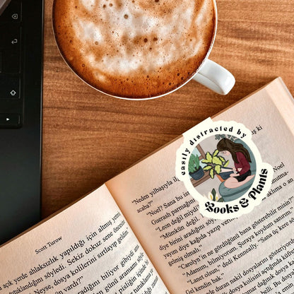 Easily Distracted By Books & Plants Magnetic Bookmark