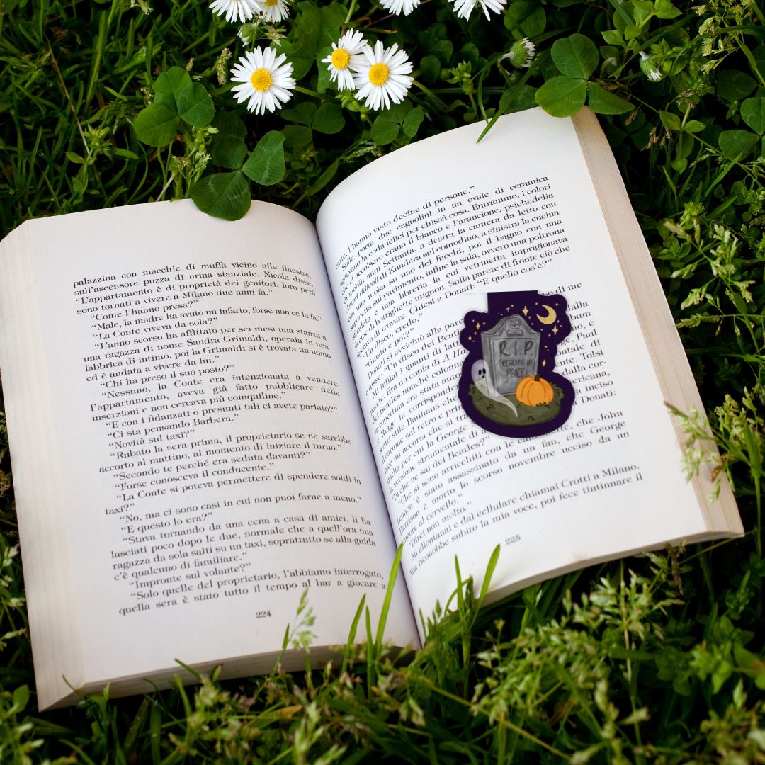 RIP (Reading In Peace) Tombstone Dark Academia Spooky Magnetic Bookmark