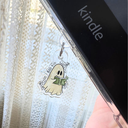 Boo-kish Reading Ghost Kindle Charm | Bookish USB-C Dust Plug