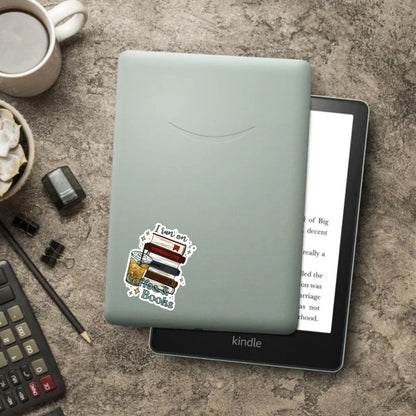 I Run On Books And Coffee Sticker | Coffee Kindle Stickers