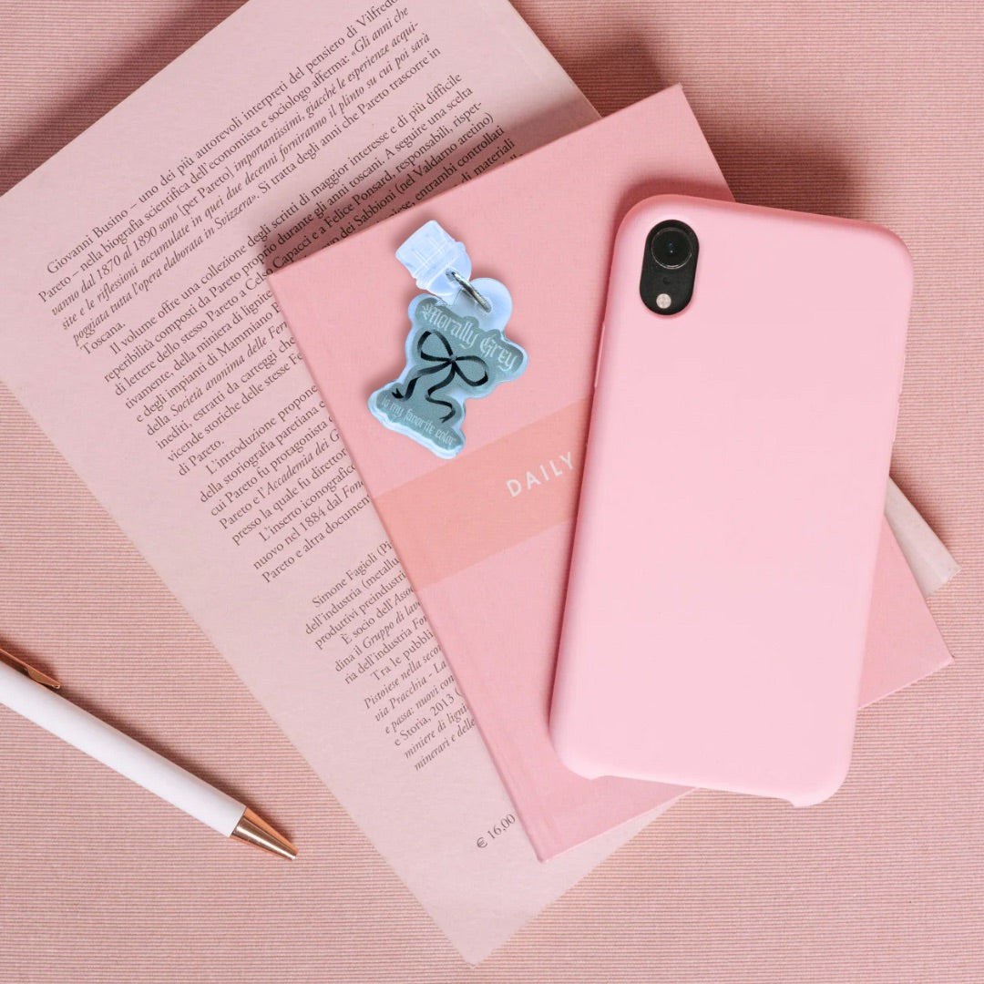 Morally Grey Is My Favorite Color Bow Kindle Charm | Bookish USB-C Dust Plug