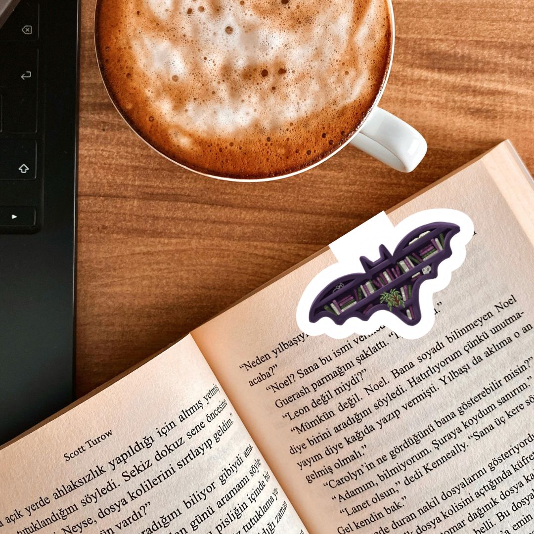 Bat Bookshelf Dark Academia Magnetic Bookmark