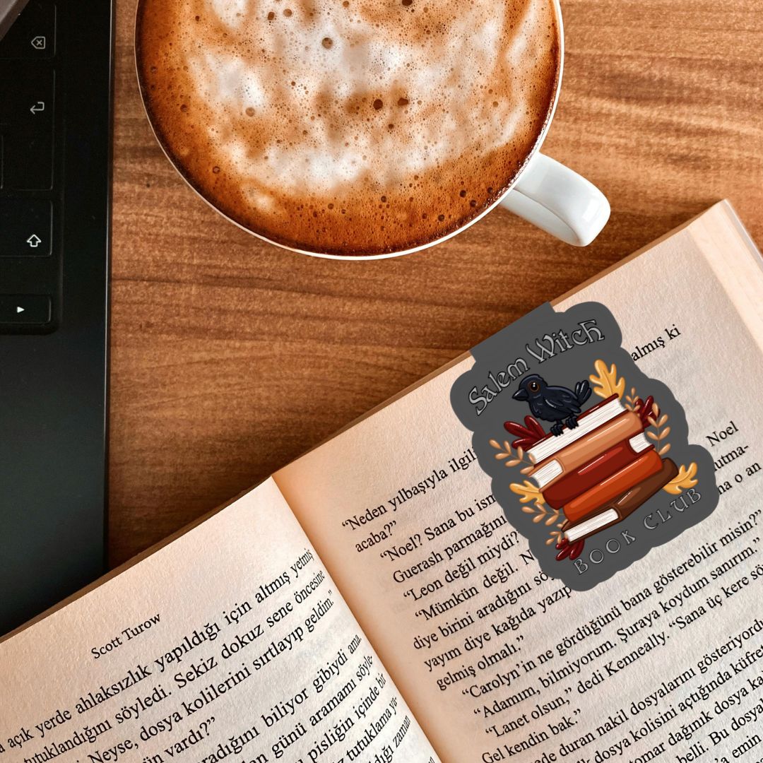 Salem Witch Book Club Dark Academia Spooky Magnetic Bookmark