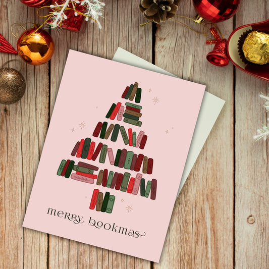 Merry Bookmas Christmas Card | Bookish Greeting Cards