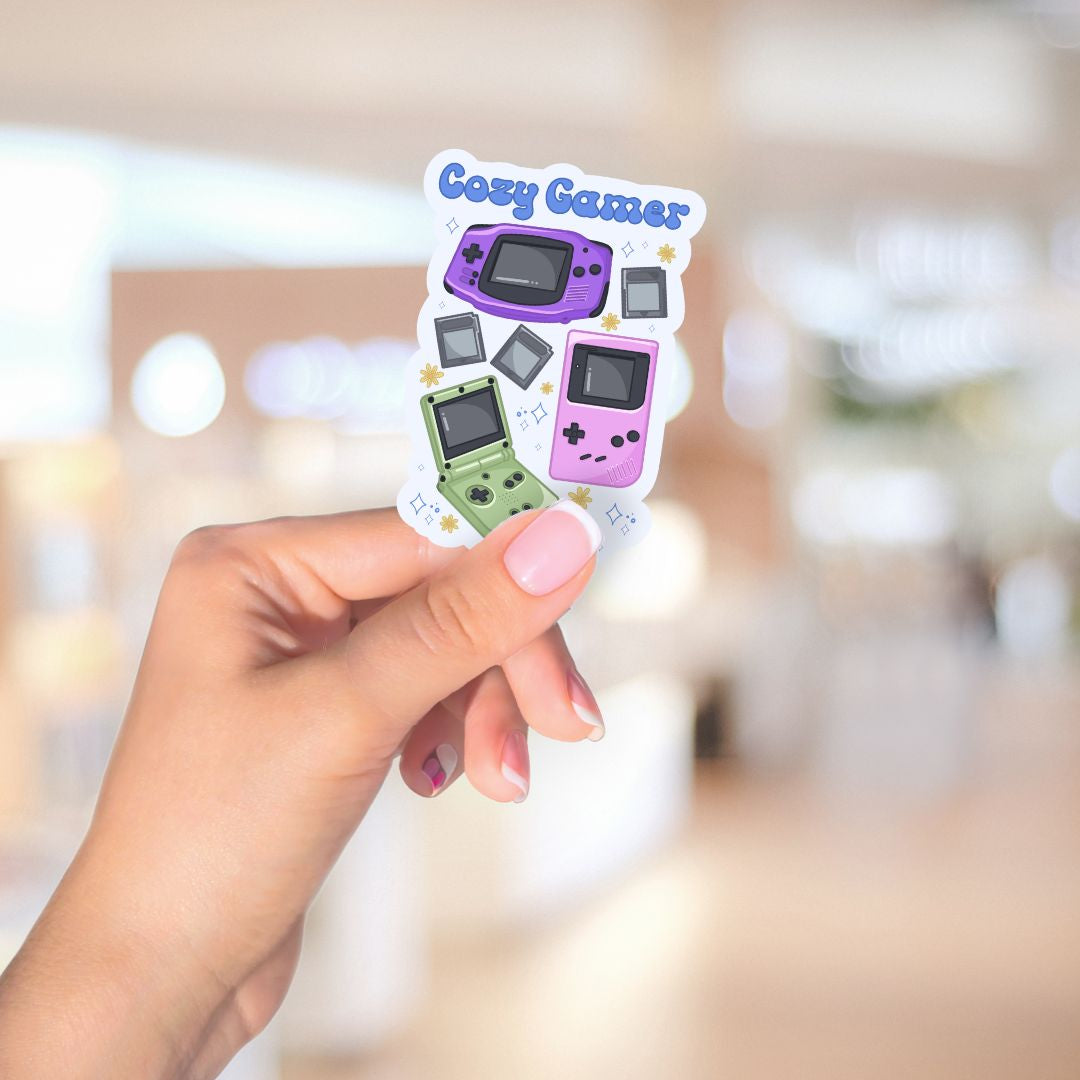 Cozy Gamer Handheld Gaming 90s Nostalgia Sticker