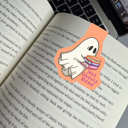 Hot Ghouls Read Cute Ghost Spooky Magnetic Bookmark