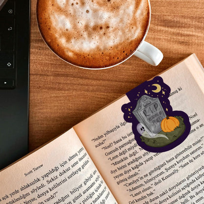 RIP (Reading In Peace) Tombstone Dark Academia Spooky Magnetic Bookmark