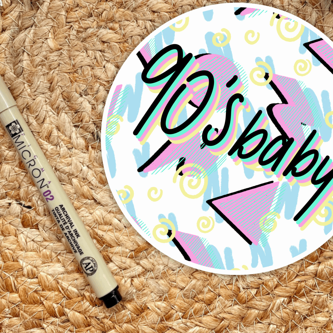 90’s Baby Geometric Sticker - Serafine Art & Design - 
