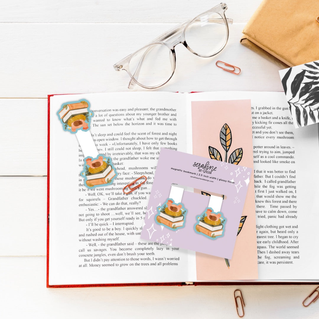 Bookish Chicken Magnetic Bookmark | 2.5” Glossy Finish