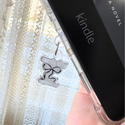 Morally Grey Is My Favorite Color Bow Kindle Charm | Bookish USB-C Dust Plug