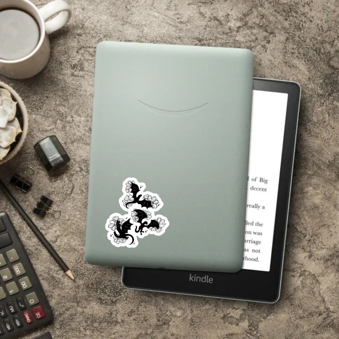 Floral Dragons Sticker | Fantasy Romance Book Merch