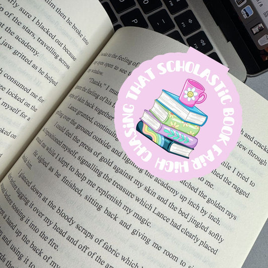 Chasing That Scholastic Book Fair High 90s Nostalgia Magnetic Bookmark