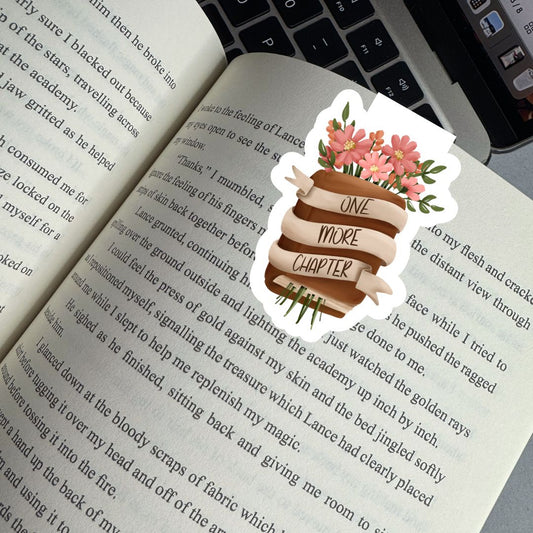 One More Chapter Floral Book Magnetic Bookmark