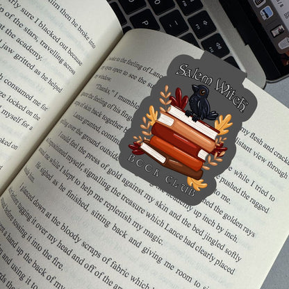 Salem Witch Book Club Dark Academia Spooky Magnetic Bookmark