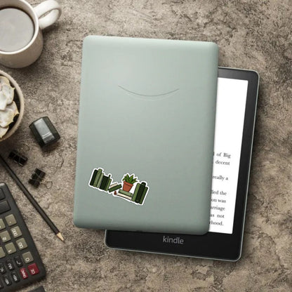 Green Bookshelf Sticker | Cute Kindle Stickers