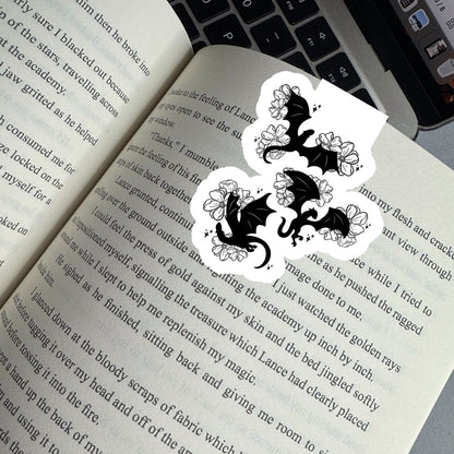 Floral Dragons Romantasy Magnetic Bookmark