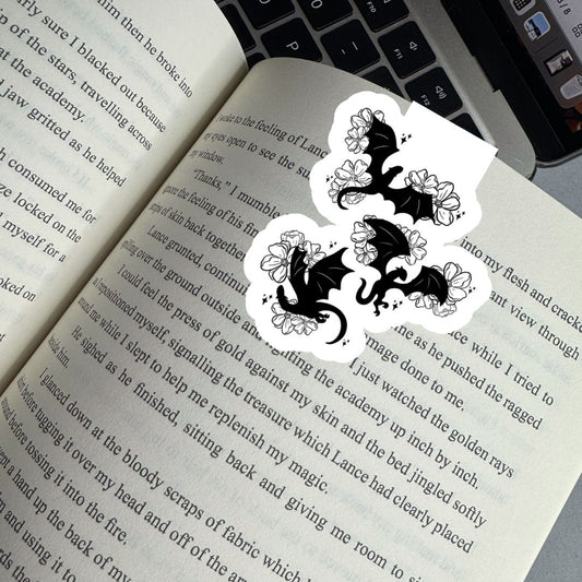 Floral Dragons Romantasy Magnetic Bookmark