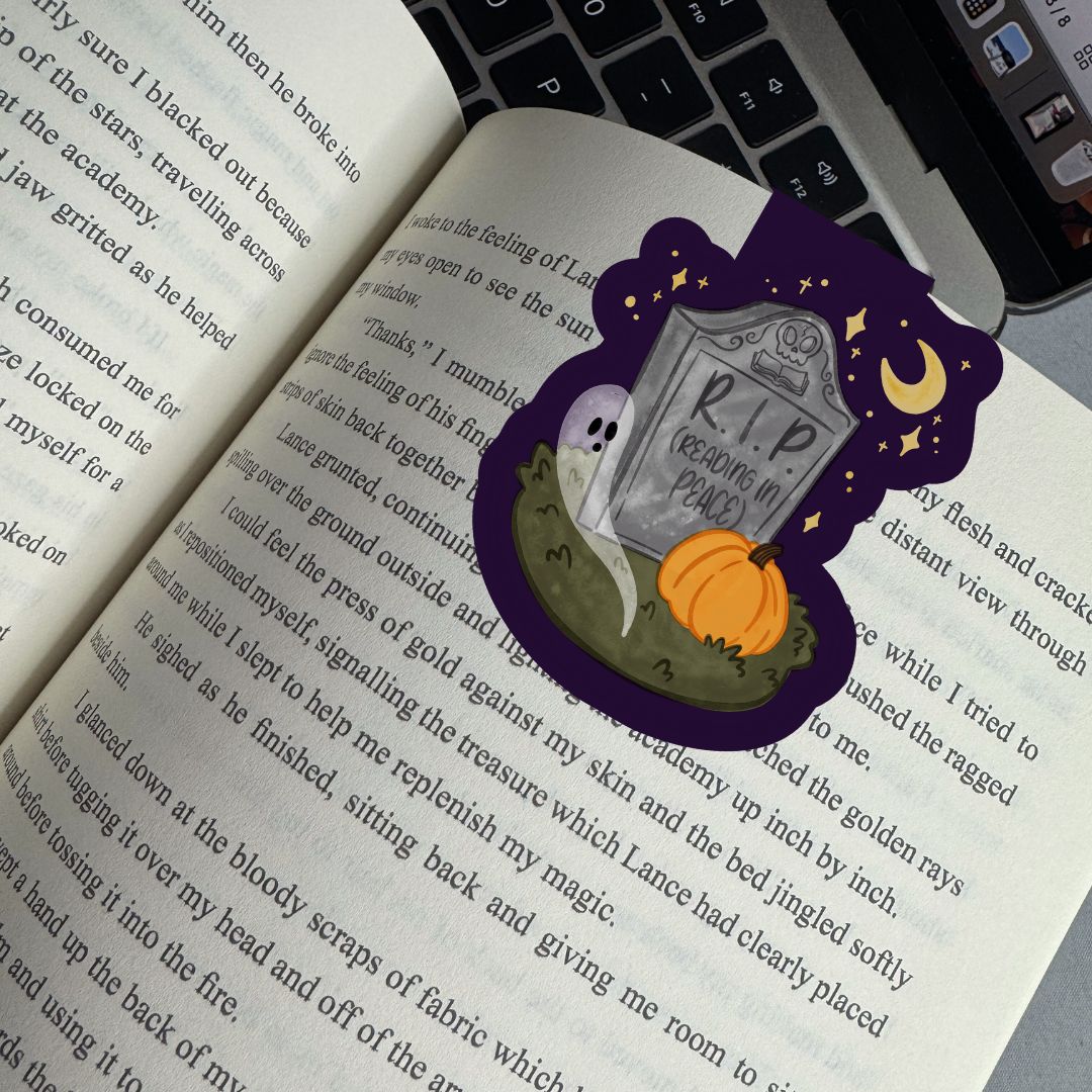 RIP (Reading In Peace) Tombstone Dark Academia Spooky Magnetic Bookmark