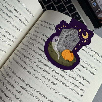 RIP (Reading In Peace) Tombstone Dark Academia Spooky Magnetic Bookmark