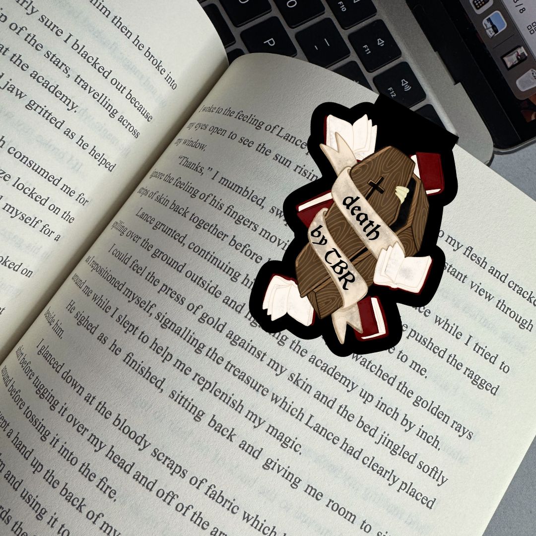 Death By TBR Coffin Dark Academia Spooky Magnetic Bookmark
