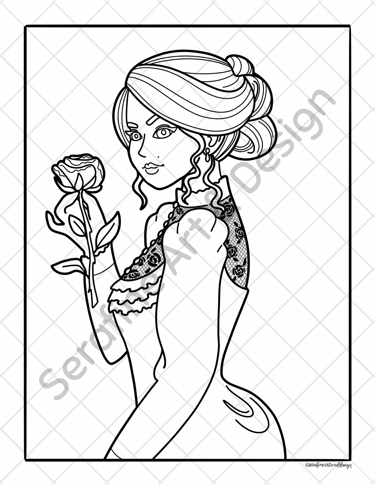 Ivy and Inkwells Dark Academia Coloring Book by Serafine Art and Design