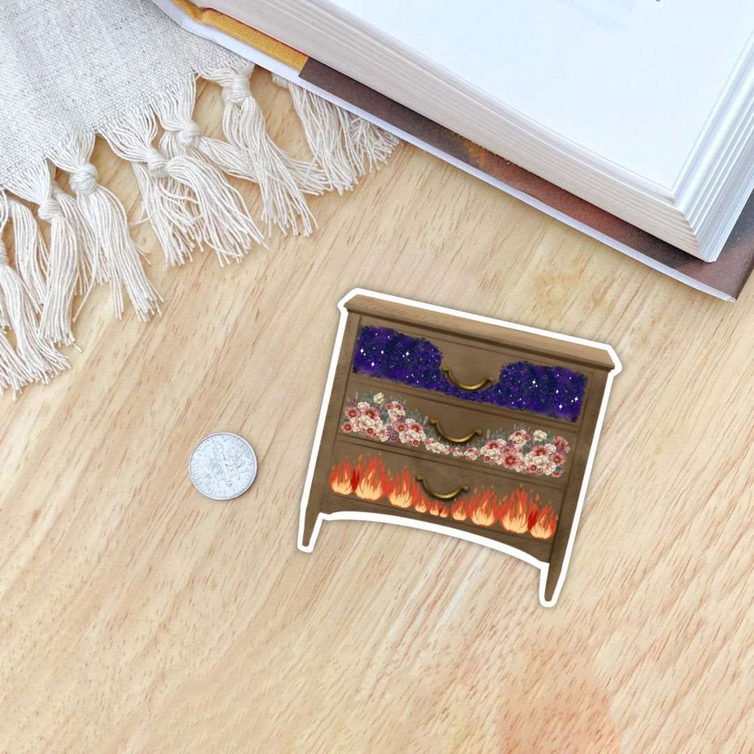 ACOTAR Archeron Dresser Sticker | Sarah J Maas | Bookish Stickers - Serafine Art & Design - 