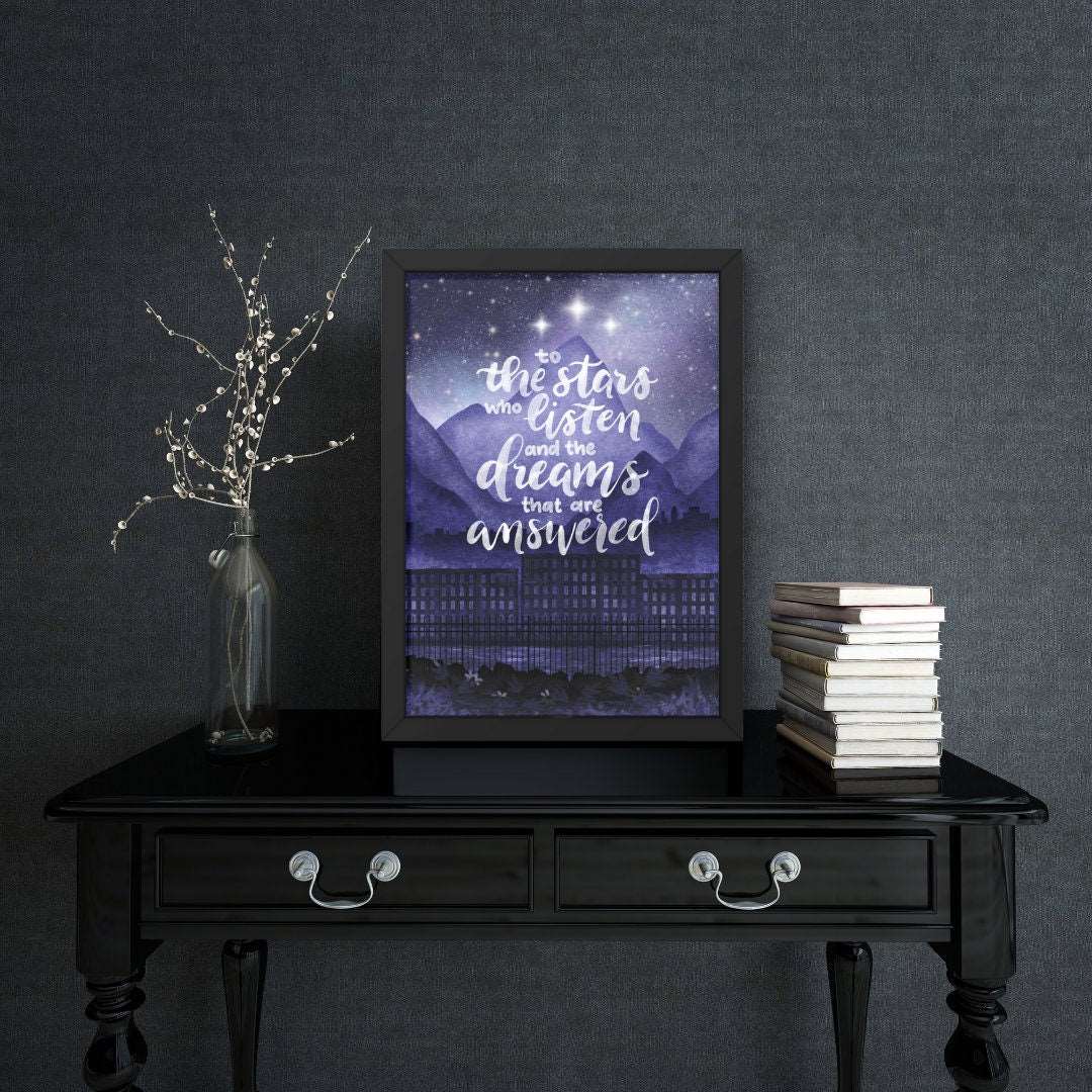 ACOTAR To The Stars Who Listen Art Print | Sarah J Maas | Bookish Art - Serafine Art & Design - 