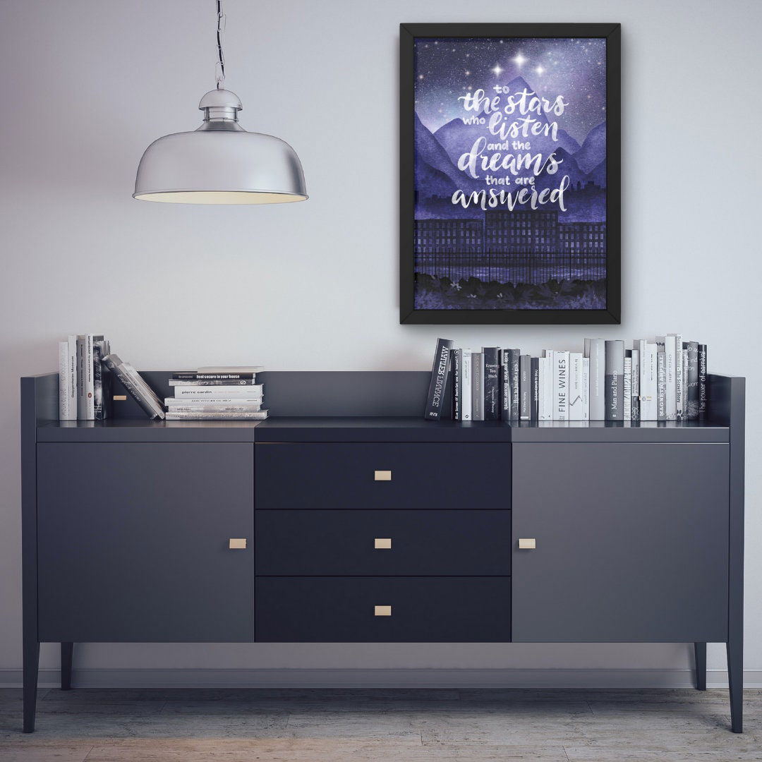 ACOTAR To The Stars Who Listen Art Print | Sarah J Maas | Bookish Art - Serafine Art & Design - 