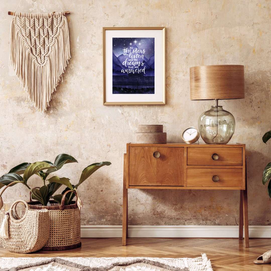 ACOTAR To The Stars Who Listen Art Print | Sarah J Maas | Bookish Art - Serafine Art & Design - 