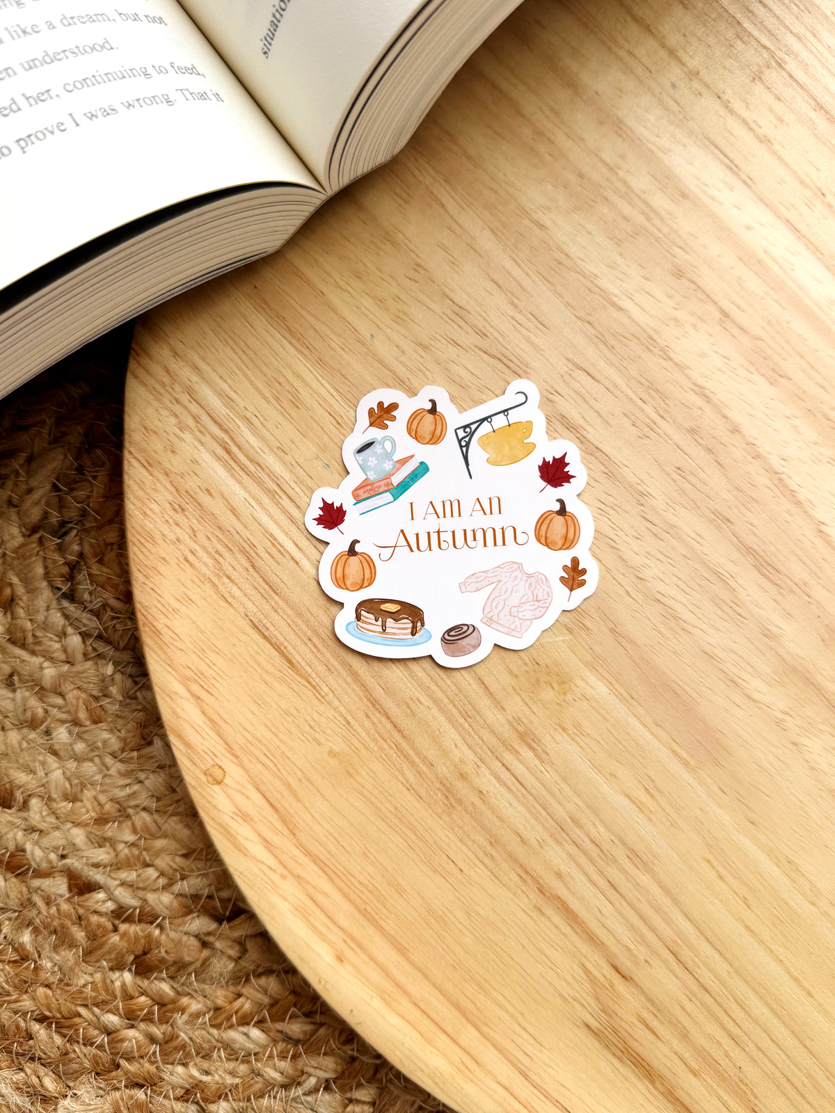 I Am An Autumn Cozy Small Town Bookish Sticker