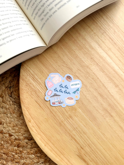 La La La La Laaa Cozy Small Town Bookish Sticker